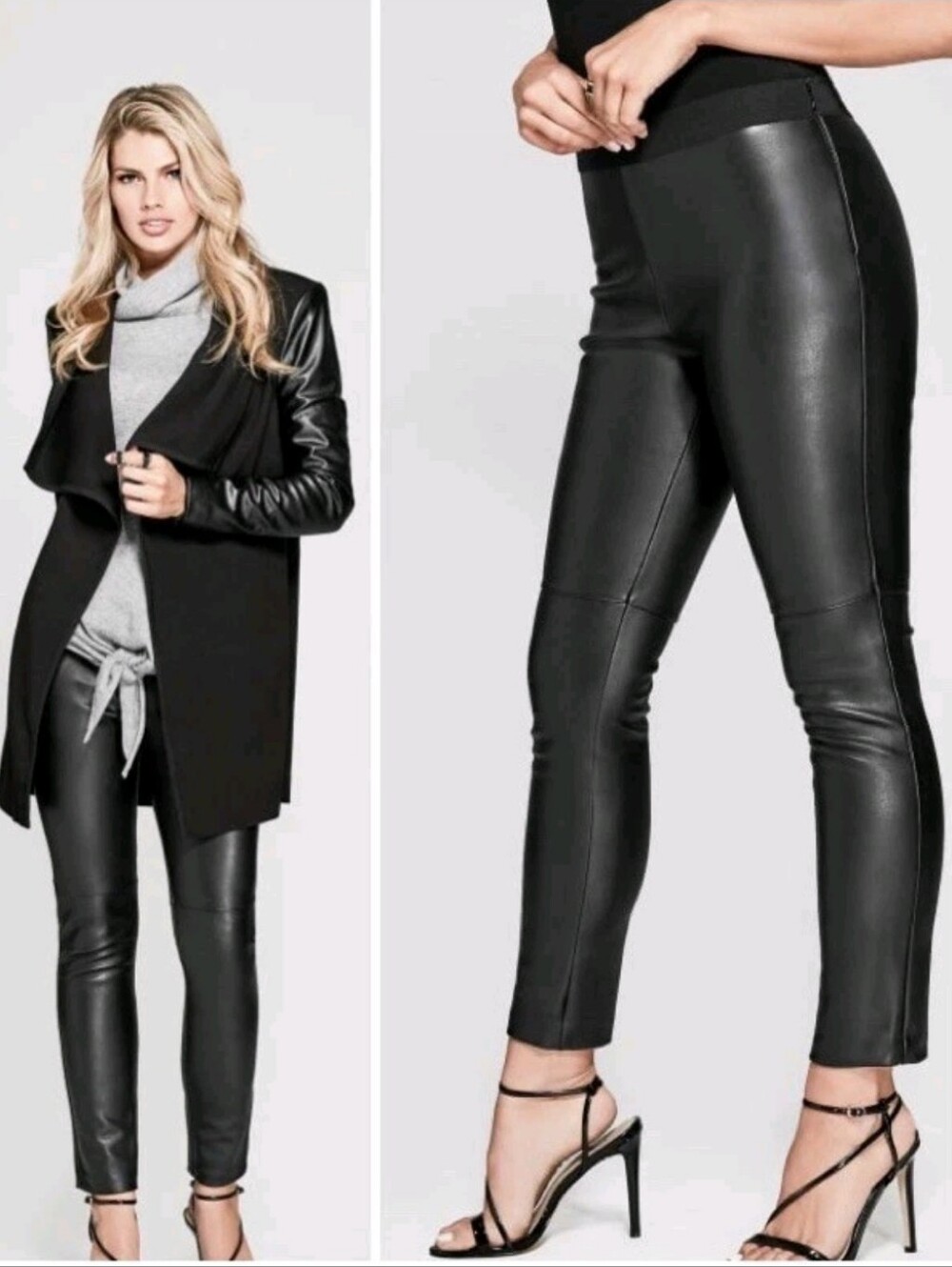 Marciano Black Faux Leather High-Rise Leggings